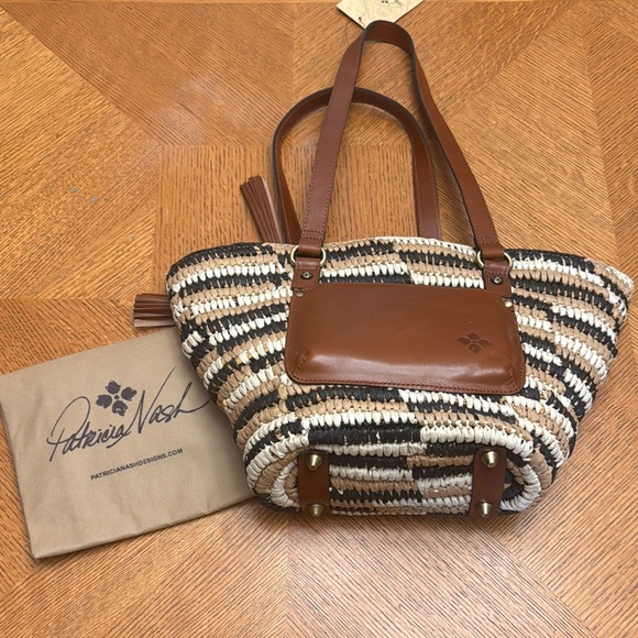 Patricia Nash Tinella Straw Tote Bag New With Tags - Picture 9 of 9